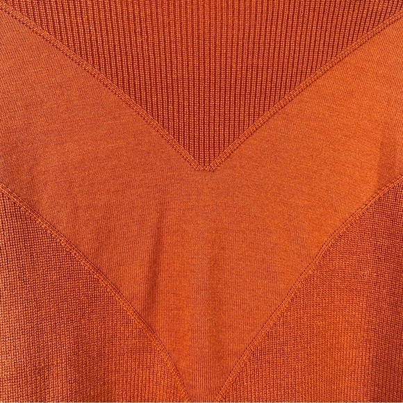Anthropologie Line & Dot Burnt Orange Lala Ribbed Chevron Sweater Size Large - Picture 8 of 8
